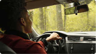Women driving a car